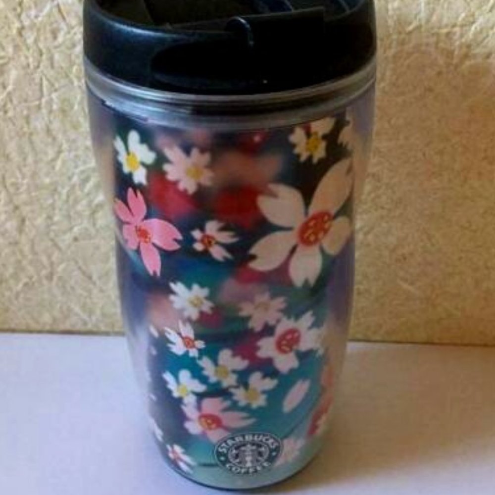 2007 Starbucks Japan Coffee Cup Tumbler 12 oz Flor